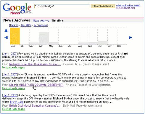 Google Archive News Timeline