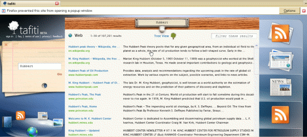 Tafiti default layout Tafiti default layout