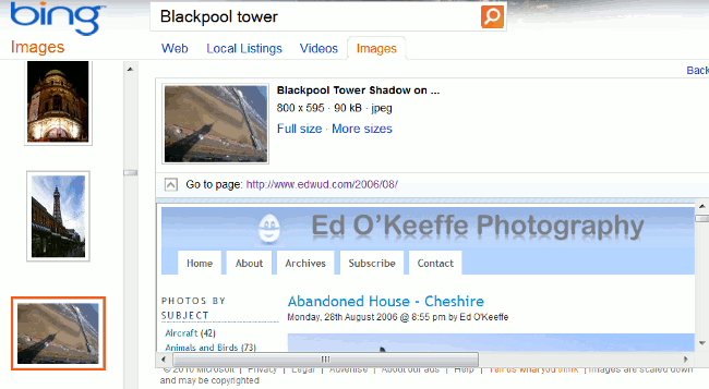 Bing Images Display