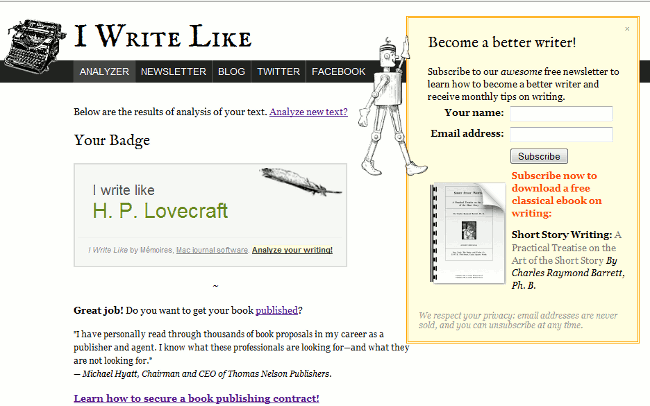 I Write Like I Write Like