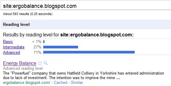 Google Reading Level Energy Balance Blog