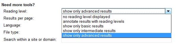 Google Reading Level