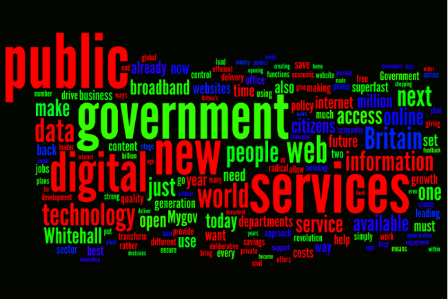 Wordle map of Gordon Brown's Speech Building Britain's Digital Future