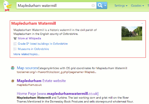 DuckDuckGo zero-click info DuckDuckGo zero-click info