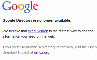 Google Directory Gone