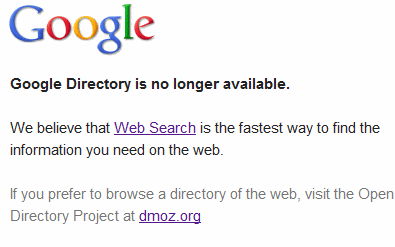 Google Directory Gone Google Directory Gone