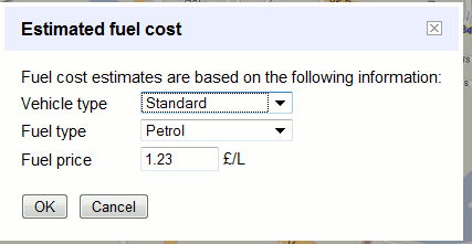 Google Fuel Costs