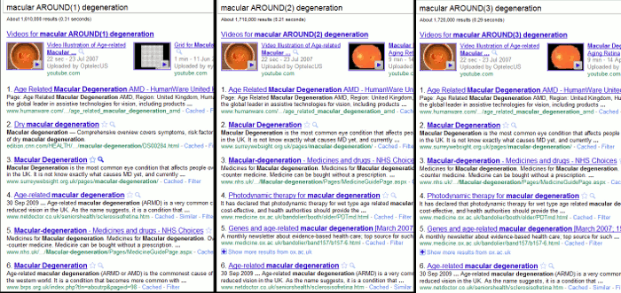 Google AROUND operator Google AROUND operator