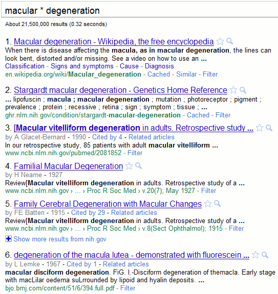 Macular degeneration asterisk search