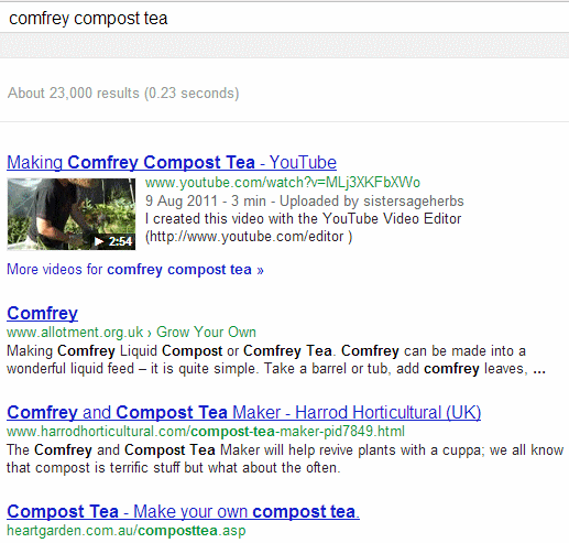 Comfrey Compost Tea in Firefox and Incognito
