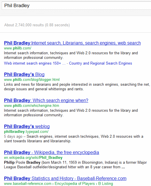 Phil Bradley without Search+