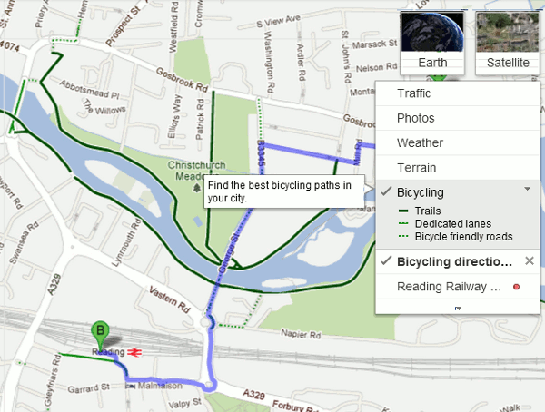 Google Maps cycle route 