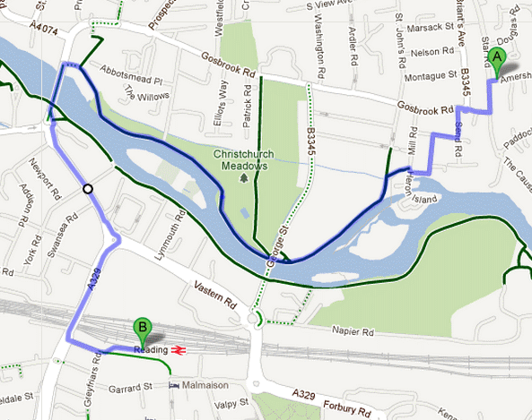 Google Maps cycle route
