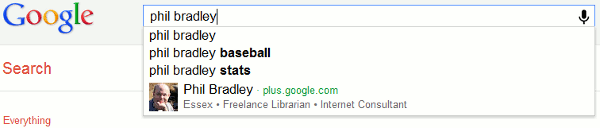 Phil Bradley Google Suggestions