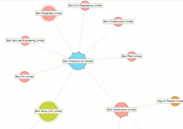 Duedil company Group visualisation