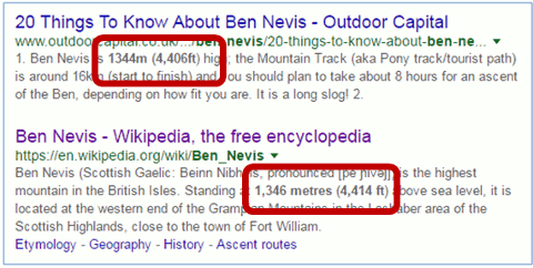 Height of Ben Nevis search results 3
